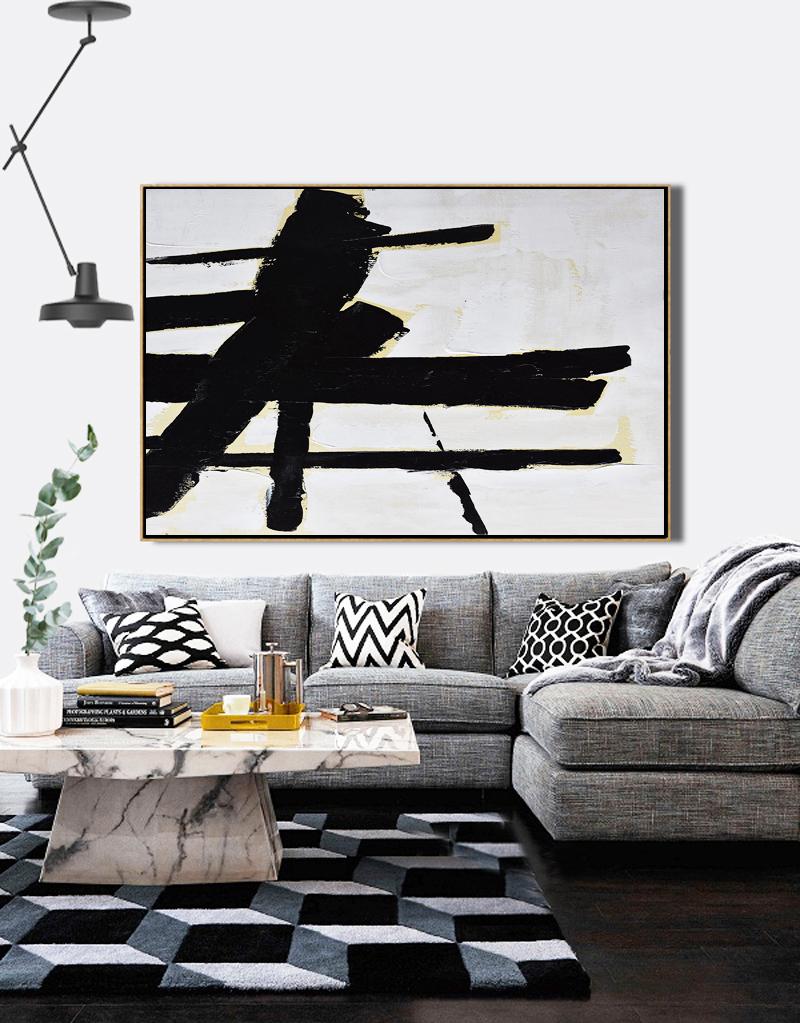 Horizontal Palette Knife Minimalist Art #C39Z